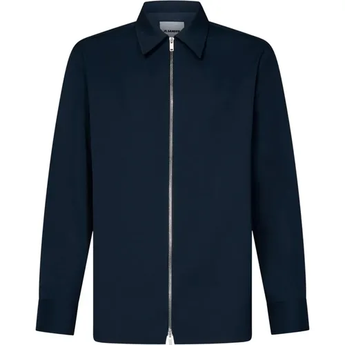 Navy Hemd Jacke , Herren, Größe: M - Jil Sander - Modalova