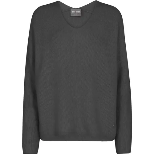 Weicher und stilvoller V-Ausschnitt Strickpullover - MOS MOSH - Modalova