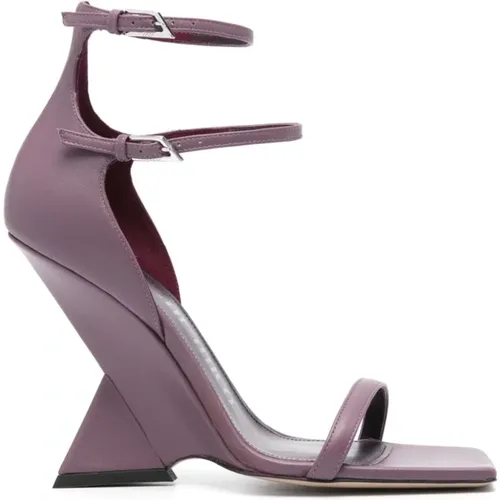Lilac Leather Wedge Sandals , female, Sizes: 5 1/2 UK - The Attico - Modalova