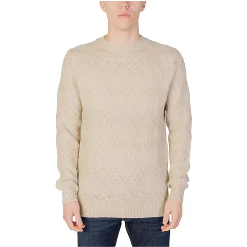 Beiger Strickpullover , Herren, Größe: L - Only & Sons - Modalova