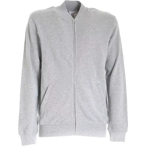 Melange Grey Zip-Up Sweatshirt , male, Sizes: S, L - Comme des Garçons - Modalova