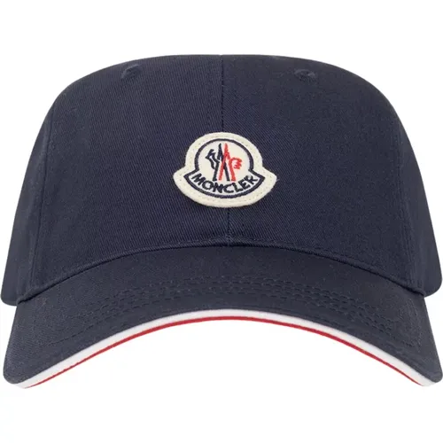 Logo Baseball Cap, Navy and Red , male, Sizes: ONE SIZE - Moncler - Modalova