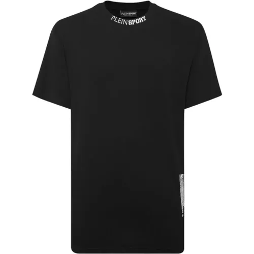 Baumwoll Kurzarm Logo T-Shirt , Herren, Größe: S - Plein Sport - Modalova