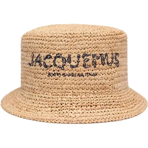 Natürlicher Raffia Bestickter Logo Hut - Jacquemus - Modalova