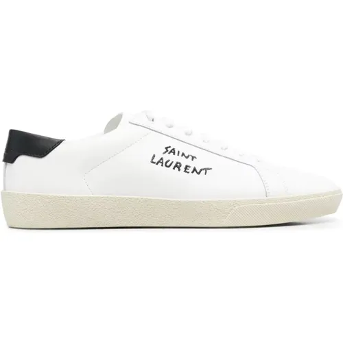 Weiße Sneakers mit Swen Inschrift , Herren, Größe: 41 1/2 EU - Saint Laurent - Modalova