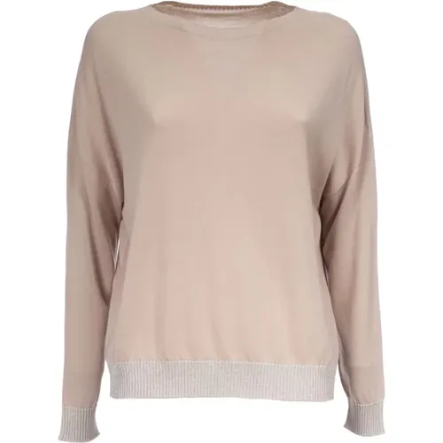 Cotton Long Sleeve Ribbed Top , female, Sizes: XS - Le Tricot Perugia - Modalova
