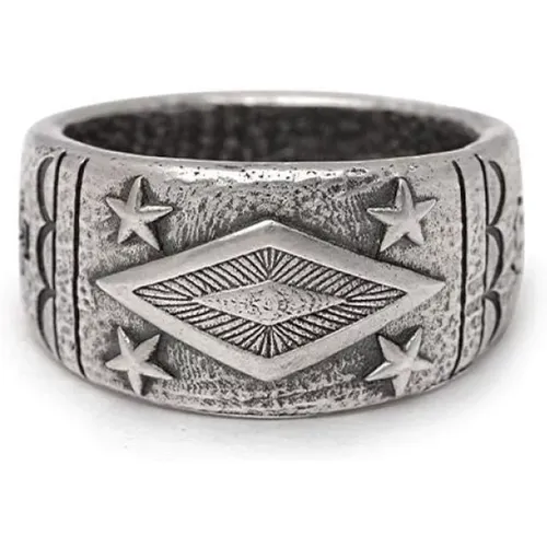 Vintage Sterling Silberring Inspiriert von Native American Indians , Herren, Größe: 56 MM - Nialaya - Modalova