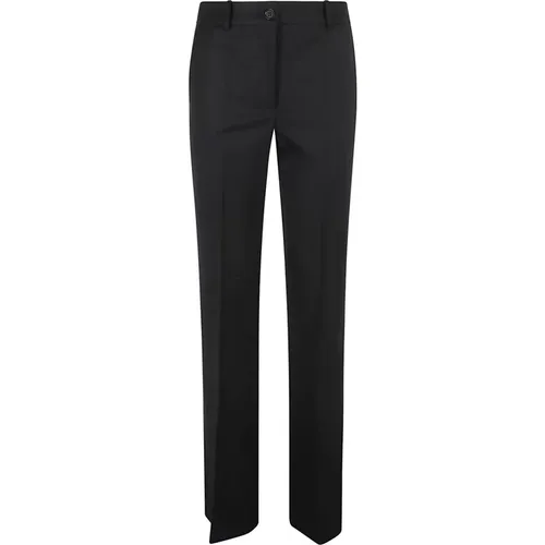 Schwarze Wollmischung Slim-Fit Hose , Damen, Größe: XL - P.A.R.O.S.H. - Modalova