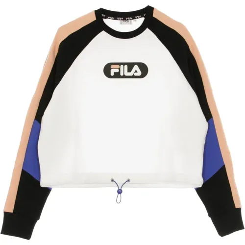 Farbblock Cropped Crewneck Sweatshirt , Damen, Größe: M - Fila - Modalova