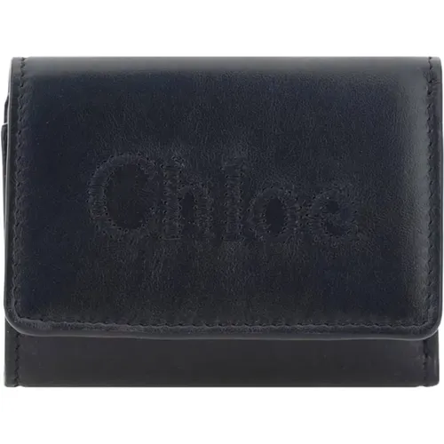Leather Womens Wallet with Button Closure , female, Sizes: ONE SIZE - Chloé - Modalova