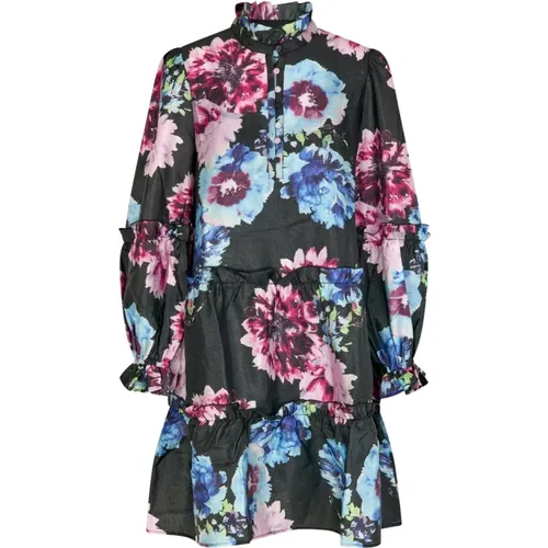 Blumige Puffärmel Kleid , Damen, Größe: 2XL - Cras - Modalova