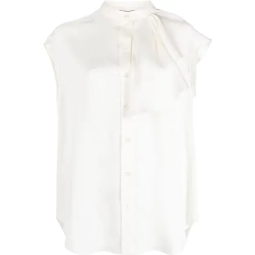 Elegant Ivory Silk Shirt , female, Sizes: S, M, L - alexander mcqueen - Modalova