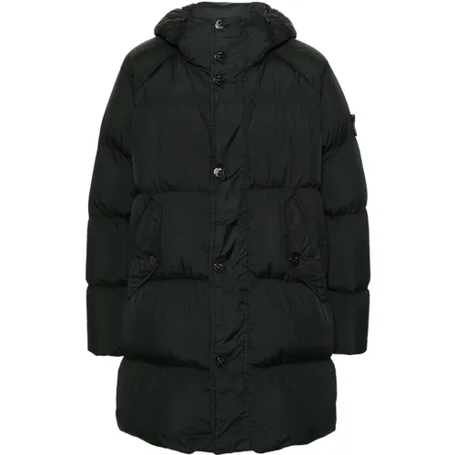 Long Crinkle Coat , male, Sizes: L - Stone Island - Modalova