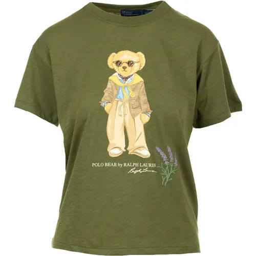 Bear Short Sleeve T-Shirt , female, Sizes: XS - Ralph Lauren - Modalova