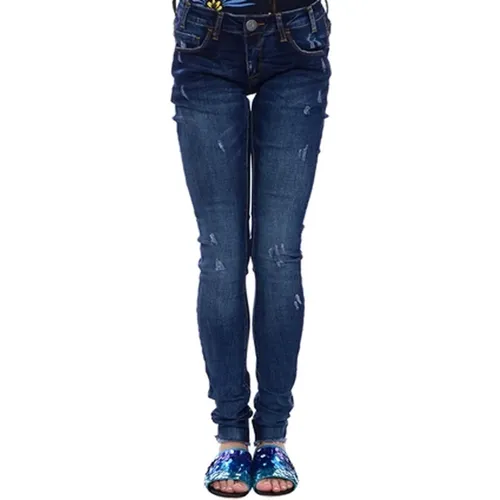 Dunkelblaue Skinny Jeans mit Knieschnitten , Damen, Größe: W28 - One Teaspoon - Modalova