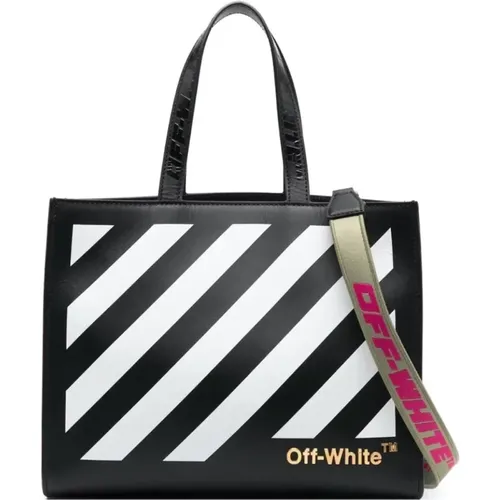 Diagonal Hybrid Shop Tote Bag , female, Sizes: ONE SIZE - Off White - Modalova