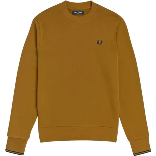 Cotton Blend Crewneck Sweatshirt , male, Sizes: L - Fred Perry - Modalova