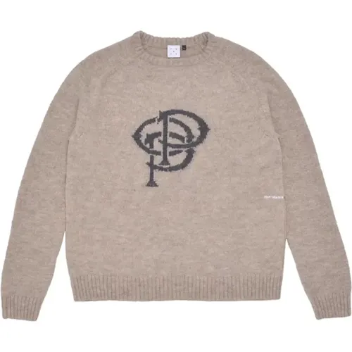 Gestrickter Crewneck Initials Pullover , Herren, Größe: M - Pop Trading Company - Modalova