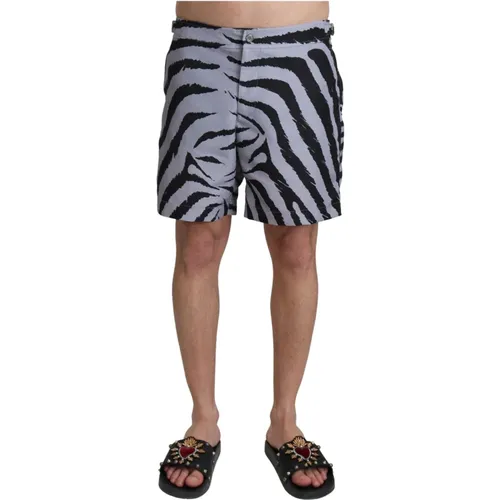 Strandbekleidung Badeshorts mit Zebra-Print , Herren, Größe: M - Dolce & Gabbana - Modalova