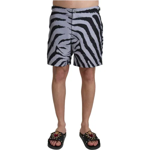 Strandbekleidung Badeshorts mit Zebra-Print , Herren, Größe: S - Dolce & Gabbana - Modalova