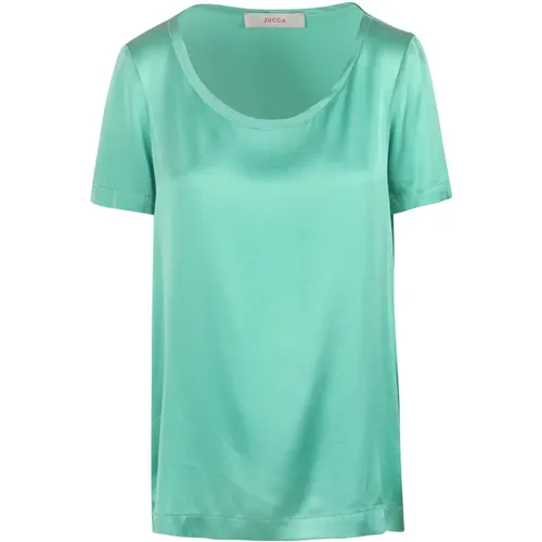 Silk T-Shirt with Round Neck , female, Sizes: 2XS, XS, L, S, XL - Jucca - Modalova