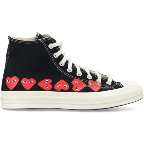 Multi Heart Hi-Top Sneakers , male, Sizes: 9 UK - Comme des Garçons Play - Modalova