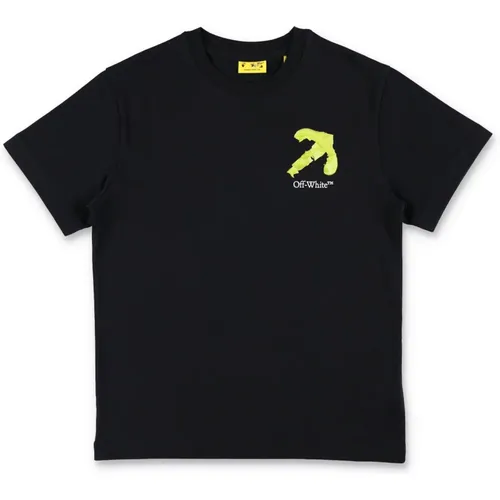 Schwarzes T-Shirt mit Neon-Pfeilgrafik - Off White - Modalova