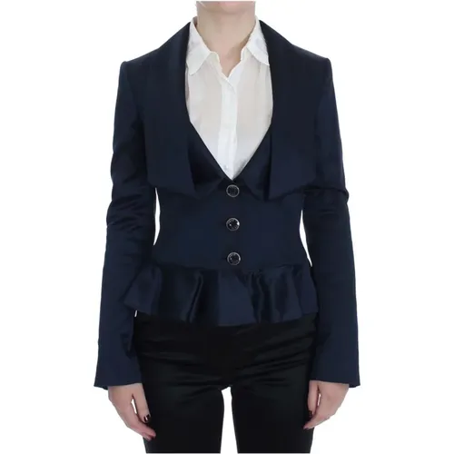 Blaue Blazer Jacke Frauen Hergestellt in Italien - Exte - Modalova