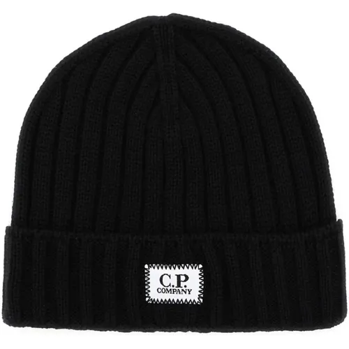 Wool Beanie Hat with Logo Patch , male, Sizes: ONE SIZE - C.P. Company - Modalova