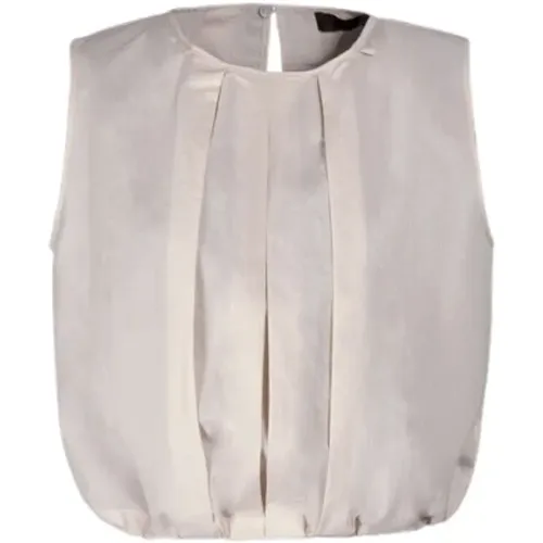 Sleeveless Cotton-Linen Blend Top , female, Sizes: 2XS, S, XS - Moorer - Modalova
