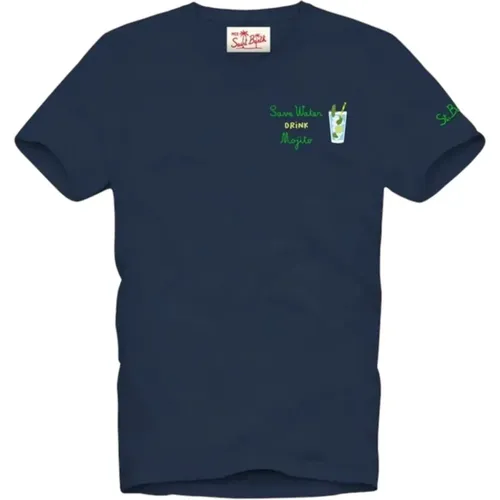 Embroidered T-Shirt with Mojito Design , male, Sizes: XL, M, S - MC2 Saint Barth - Modalova