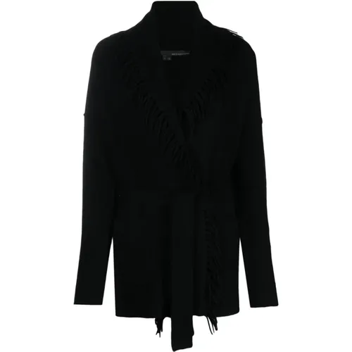 Cashmere Cardigan with Fringe Collar , female, Sizes: L - 360cashmere - Modalova