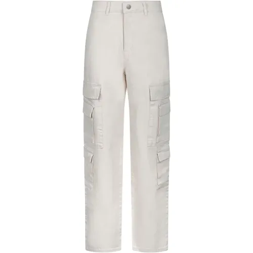 White Cream Cargo Pants , female, Sizes: W27, W30, W28, W26, W29 - Selected Femme - Modalova