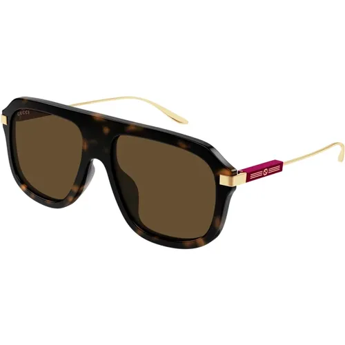 Gold Havana Sonnenbrille,Schwarze Silberne Sonnenbrille - Gucci - Modalova