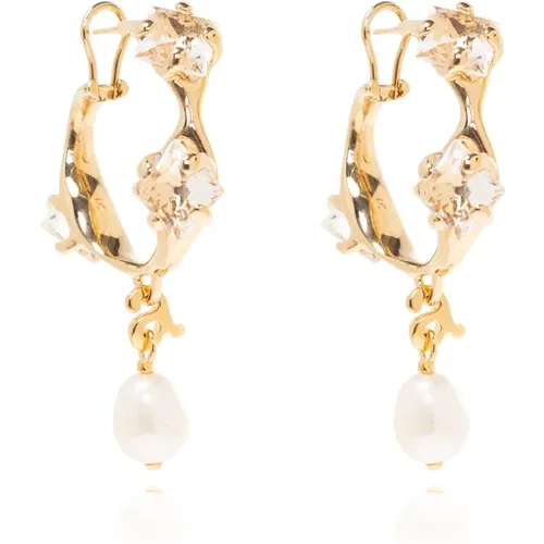 Pearl-embellished earrings , female, Sizes: ONE SIZE - Ami Paris - Modalova