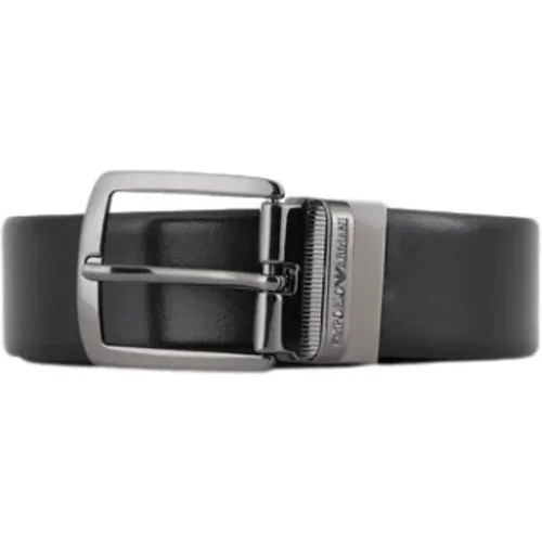 Leather Swivel Belt , male, Sizes: ONE SIZE - Emporio Armani - Modalova