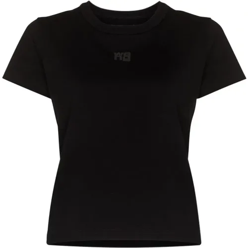 Cotton T-shirt with Logo , female, Sizes: L, M, XS, S - alexander wang - Modalova