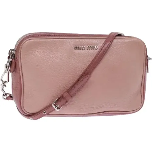 Pre-owned Leather shoulder-bags , female, Sizes: ONE SIZE - Miu Miu Pre-owned - Modalova