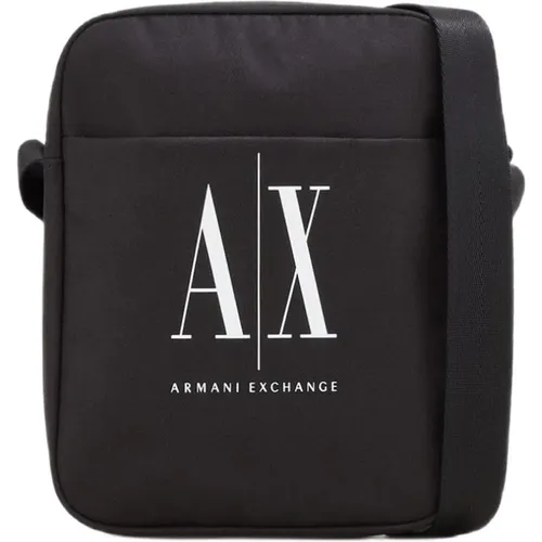 Plain Shoulder Bag with Zip Fastening , male, Sizes: ONE SIZE - Armani Exchange - Modalova