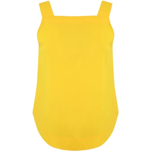 Yellow Cotton Sleeveless Top , female, Sizes: XS, S, L, 2XS, M - Liviana Conti - Modalova
