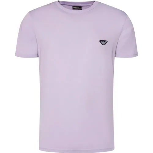 Herren Lila Logo T-shirt , Herren, Größe: XL - Emporio Armani - Modalova