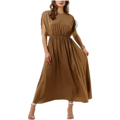 Mingai Camel Midi Kleid Damen , Damen, Größe: L - Second Female - Modalova