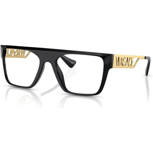Vintage-Inspired Glasses with Metal Temple , male, Sizes: 53 MM - Versace - Modalova