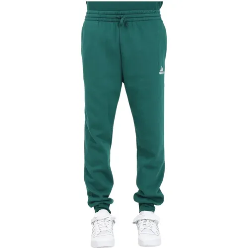 Essentials Fleece Regular Tapered Grüne Sporthose , Herren, Größe: M - Adidas - Modalova