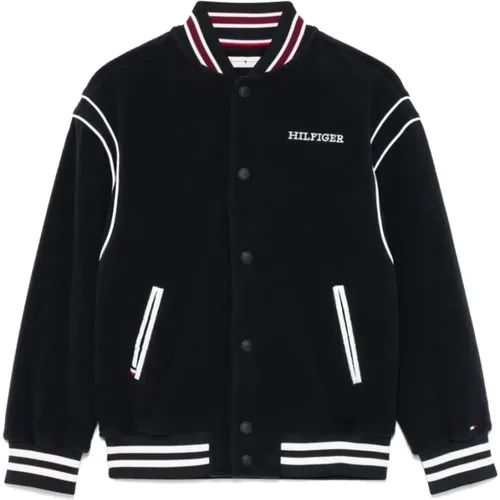 Blaue Fleece Baseball Jacke - Tommy Hilfiger - Modalova