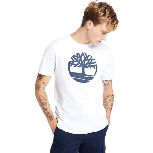 Bio-Baumwoll T-Shirt mit Baum-Logo , Herren, Größe: S - Timberland - Modalova