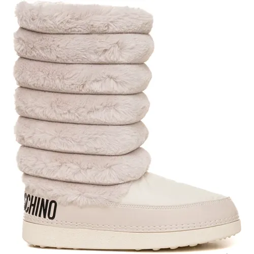 Faux Fur Quilted Drawstring Boots , female, Sizes: 8 UK, 4 UK, 6 UK, 2 UK - Love Moschino - Modalova