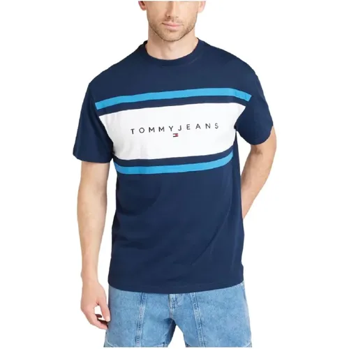 Colorblock T-shirt Urban Style , male, Sizes: L, S, M, XL - Tommy Hilfiger - Modalova