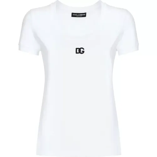 Klassisches T-Shirt , Damen, Größe: 2XS - Dolce & Gabbana - Modalova