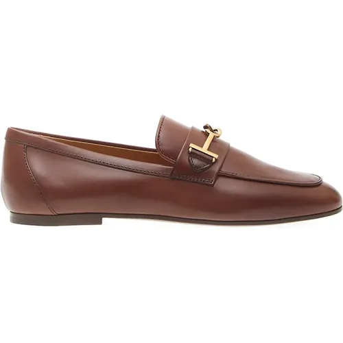 Braune Leder Loafer Schuhe , Damen, Größe: 40 EU - TOD'S - Modalova